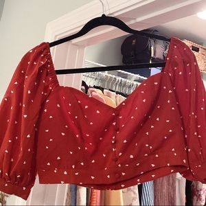 Re:named Heart Print Crop Top